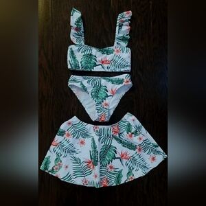 Tropical Print Kids Swim Set
